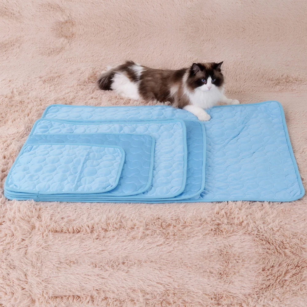 Pet Cooling Mat Dog Cat Self Cooling Ice Silk Breathable Pad Bed Blanket for Pet Crate