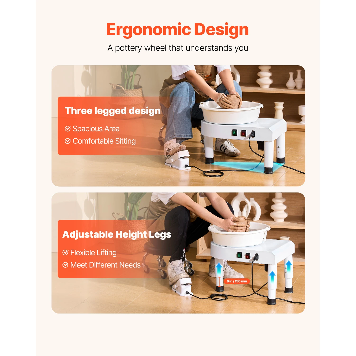 Ceramic Pottery Wheel Machine 60-300 RPM