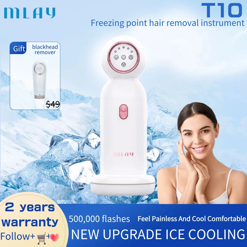

MLAY T10 IPL Ice Compression Painless Hair Removal Sapphire Materials LED Blue Light Sterilization Function Portable