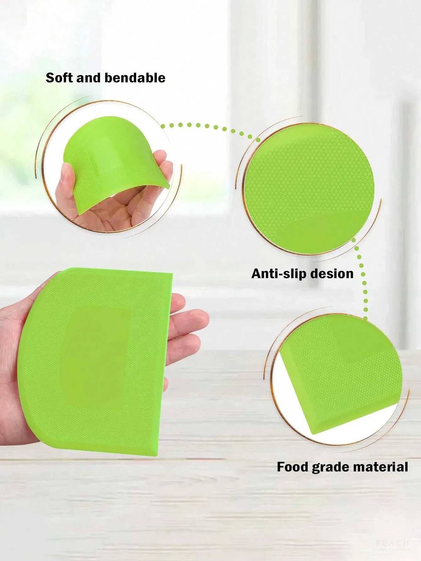 2pcs Dough Scraper Bowl Food-safe Plastic Dough Cutter Flexible Bench Multipurpose Food Scrappers for Bread Dough