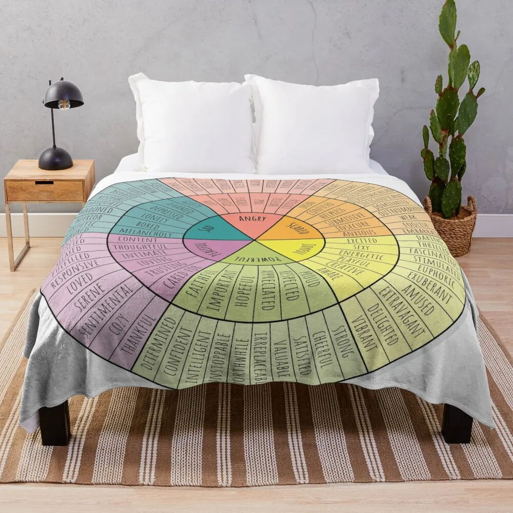 Feelings Wheel Throw Blanket Decoratives Shaggy Blankets
