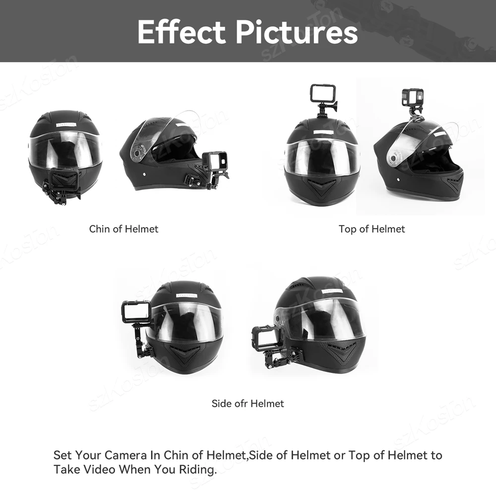 Motorcycle Helmet Kit GoPro Hero 13 12 11 10 9 Action Camera Helmet Chin Mount Go Pro Insta360 DJI Action 5 Accessories