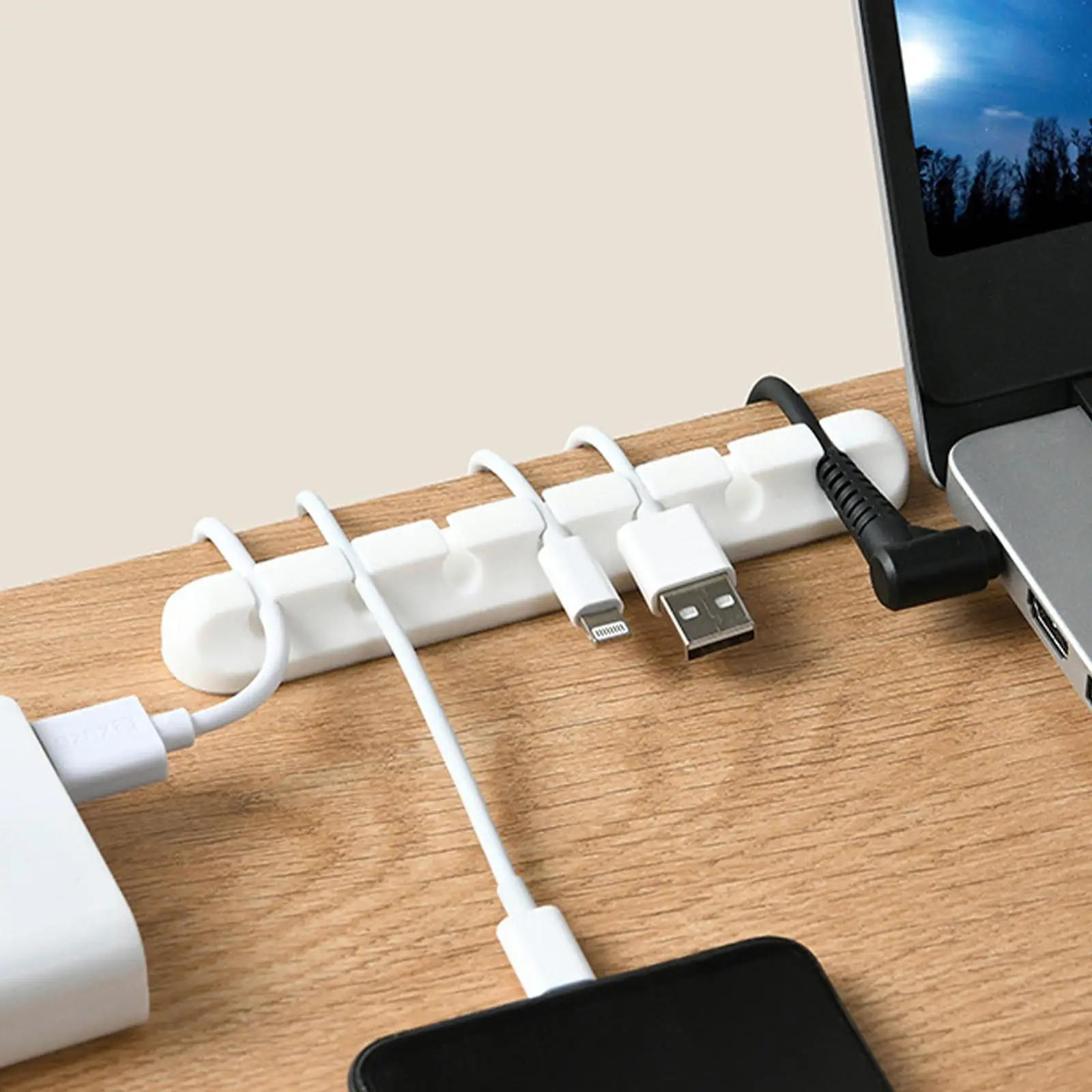 

Silicone USB Cable Organizer Clips Cable Winder Management Desktop Tidy Self-adhesive Computer Mouse Cable Fixer 1/2/3/5/7 Holes