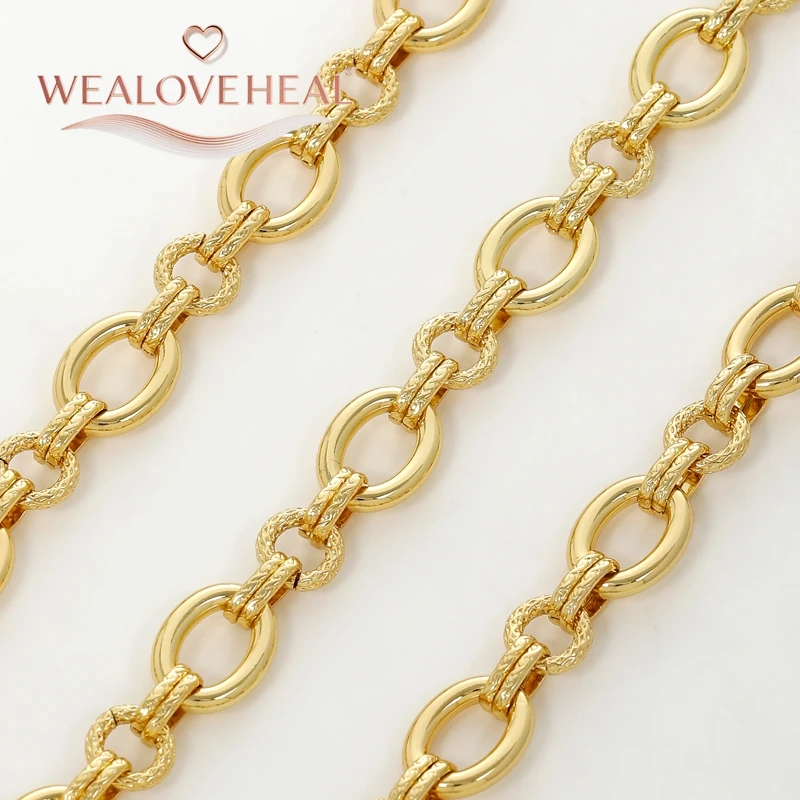 18 Karat vergoldete Messingketten für die Schmuckherstellung, Halskette, Armband, Zubehör, DIY, Metallkette, Schmuckzubehör – Detail 21