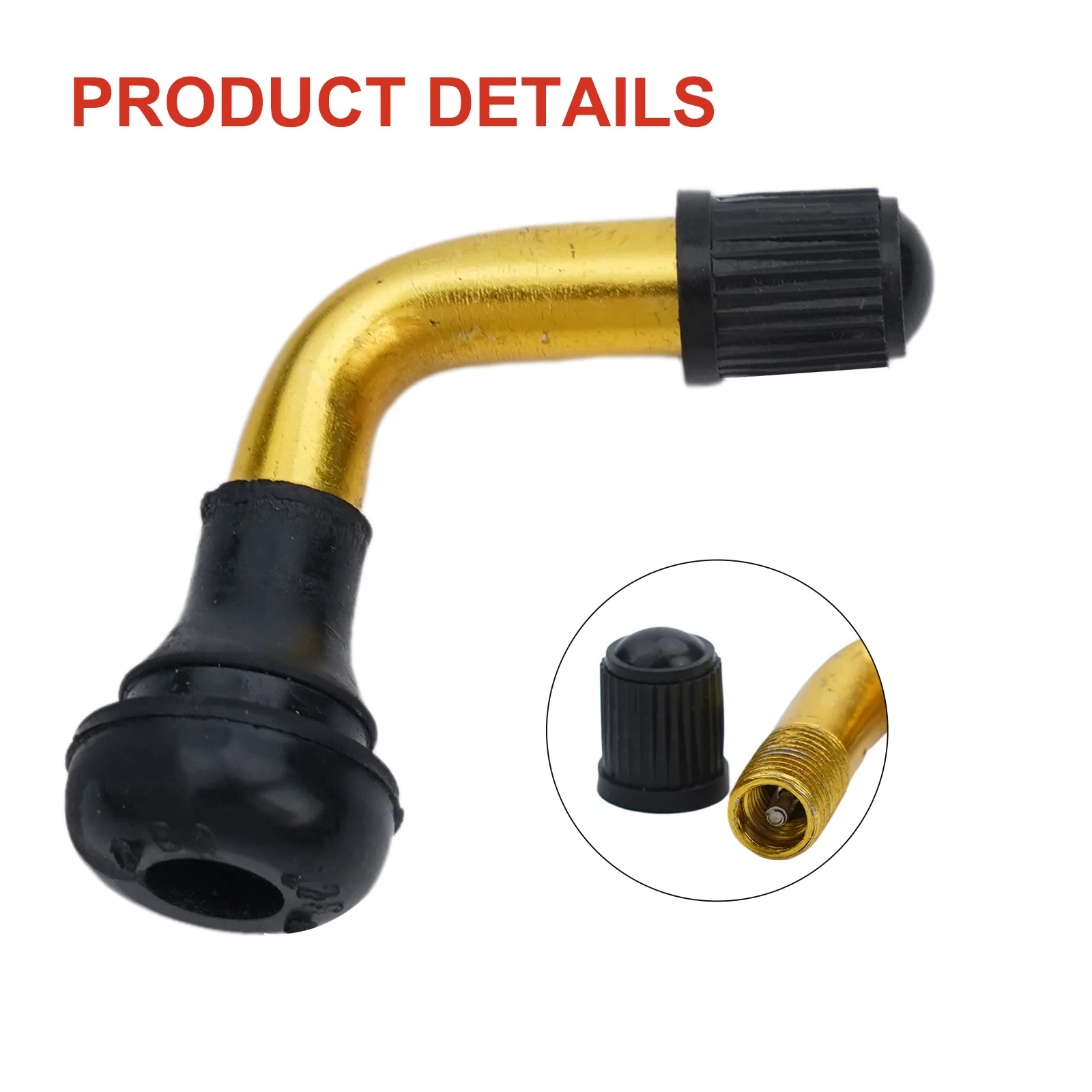 Description Picture 6 of item10 Inch Balance Car Electric Scooter Valve Long-lasting Performance Rubber And Aluminum Alloy Snap-in Base 90 Degrees Bent