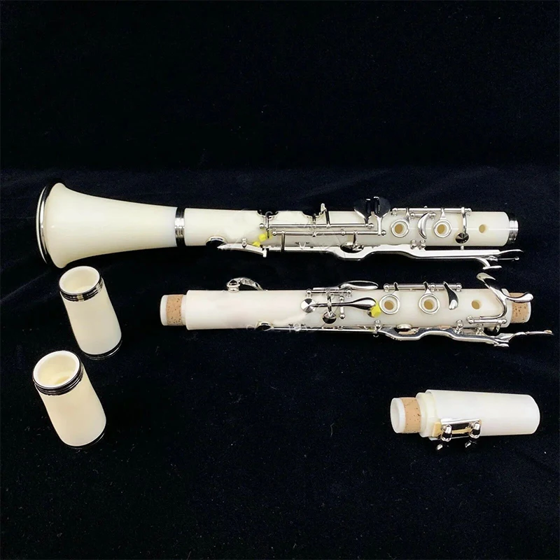 New First-class G key clarinet Ebony Wood White silver-plated keys Good material and sound with Case