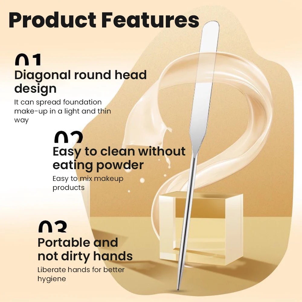 Makeup Tools Stainless Steel Foundation Spatula Mask Shaving Eye Cream Scraping Spoon Liquid Foundation Scraper Palette Stick Beauty Tool Set