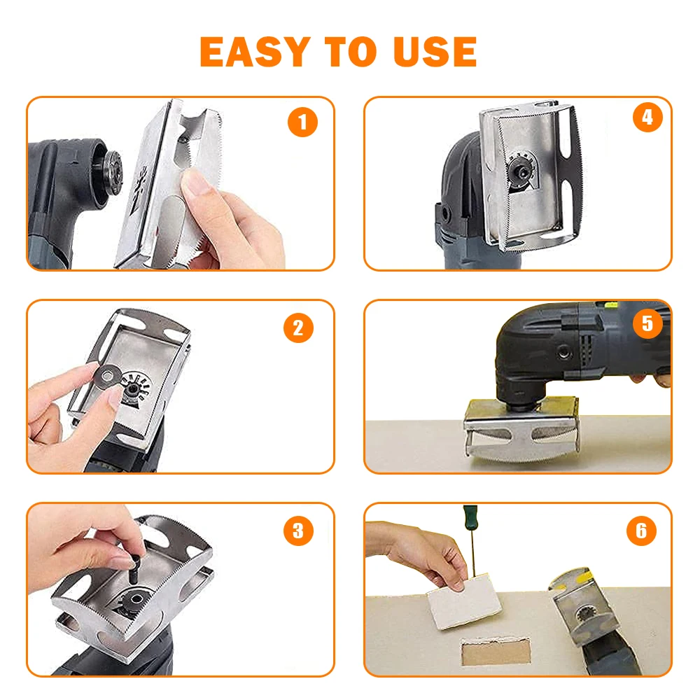 Oscillating Multi-Tools Woodworking Square Hole Cutting Saw Blade For Drywall Plastic Metal DIY Electrical Wall Box Cutter Tool