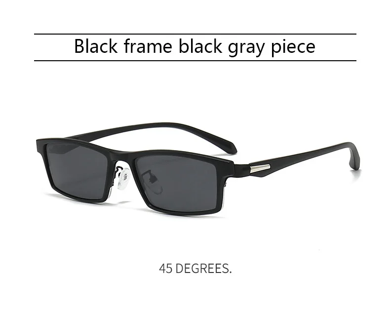 Magnetische Sonnenbrille für Herren, Clip-on-Brille, männlich, 0 Dioptrien, medizinische Brille für Herren, metallischer rechteckiger optischer Myopierahmen – Detail 21