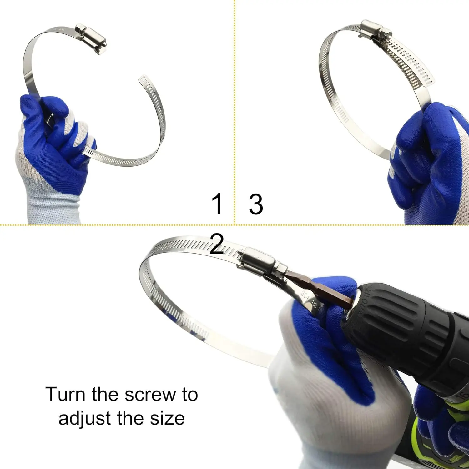 8mm ~ 120mm Stainless Steel Drive Hose Clamps Adjustable Water Pipe Tri Gear Worm Fuel Tube Spring Cramps Fixed Clip spring clip clamps hose clamps spring clamps