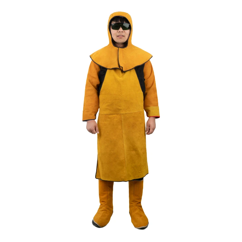 Welder protective equipment cowhide foot covers heat-resistant shawls hats welding work clothes aprons welding clothes