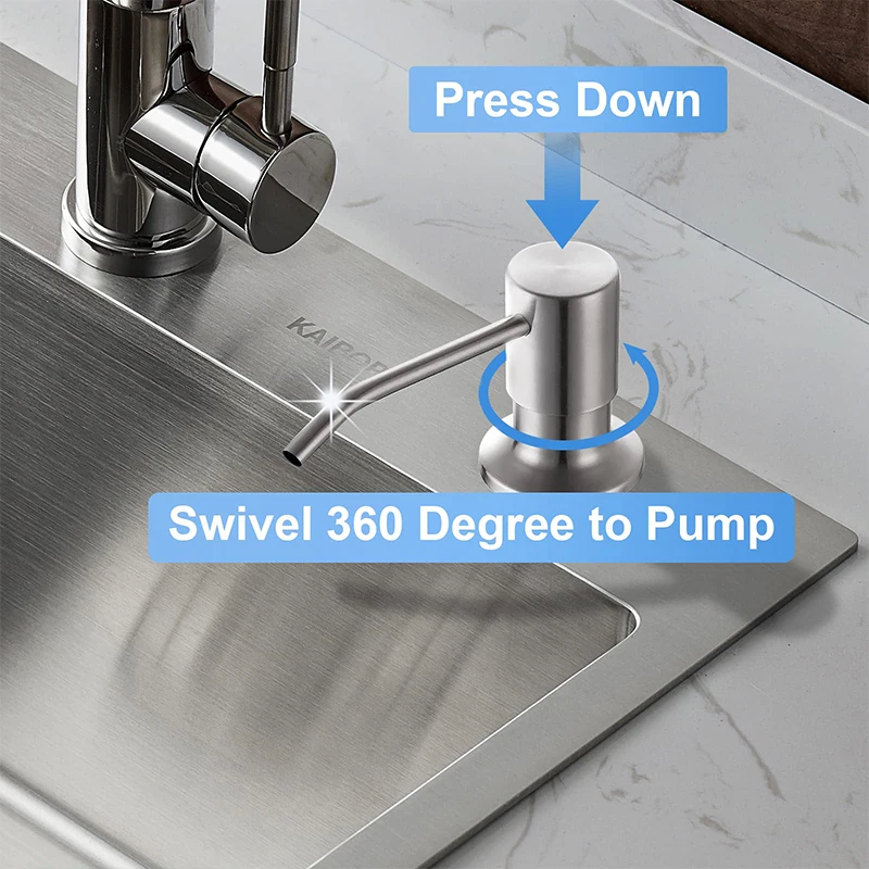Soap Dispenser 304 Stainless Steel Kitchen Sink 350/500ML Extension Tube Dish Soap Press Pump Head