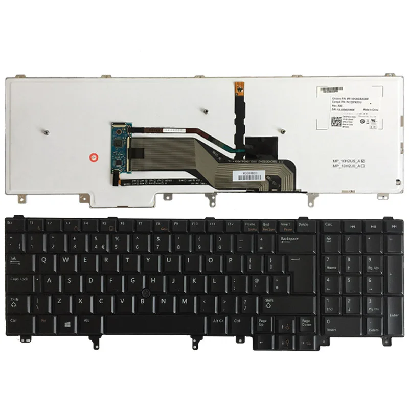 Nuova Tastiera Per Laptop Uk Per Dell E6520 Teclado E6530 E6540 E5520 E5520M E5530 Nera Con Retroilluminazione