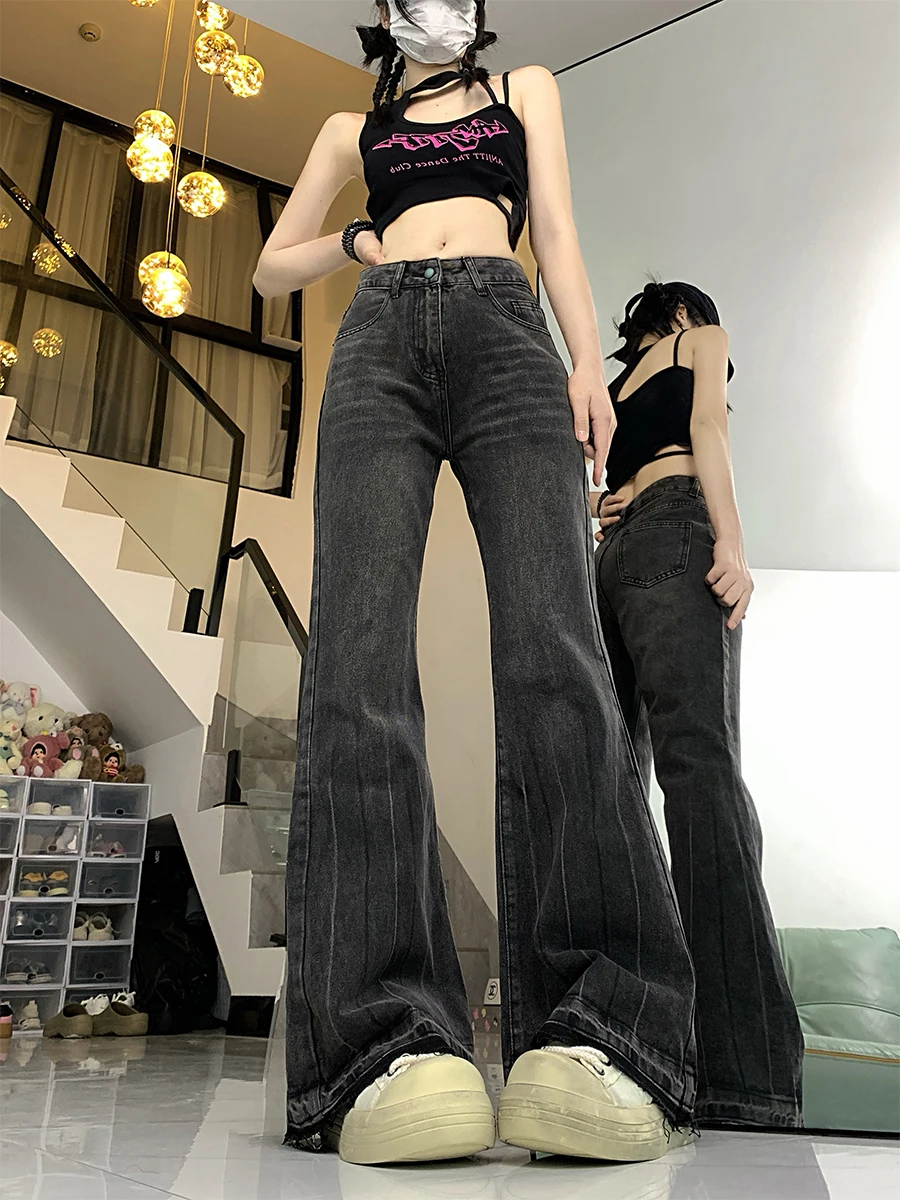 

Women 2024 Flared Jeans High Waisted Slim Versatile Elastic Long Denim Pants Spring Autumn News Jeans Pants Female G151