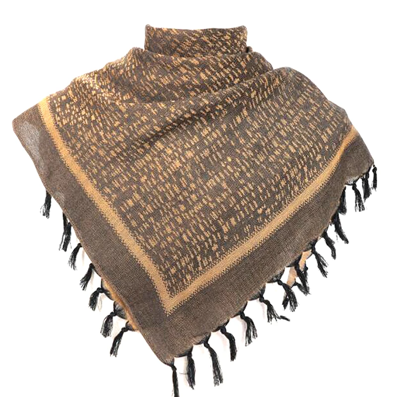 

110x110cm Outdoor Hiking Scarves Military Arab Tactical Desert Scarf Army Shemagh Keffiyeh Men Scarf Women with Tassel