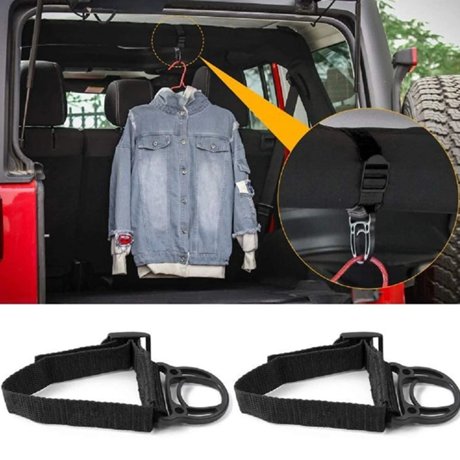2PCS Mantel Haken Kleiderbügel 45cm für Jeep Wrangler TJ JK JL JT 1997-2023 Roll Bar kleidung Hut Haken Auto Innen Zubehör – Detail 8