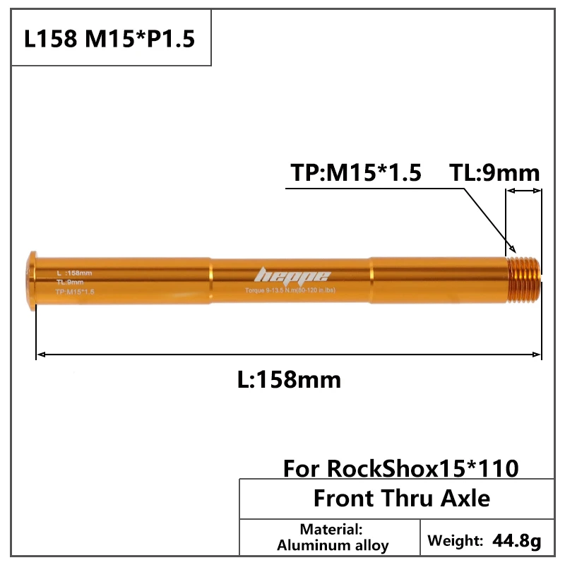 Durable Multi-Colored Bike Thru Axle for MTB Front Fork