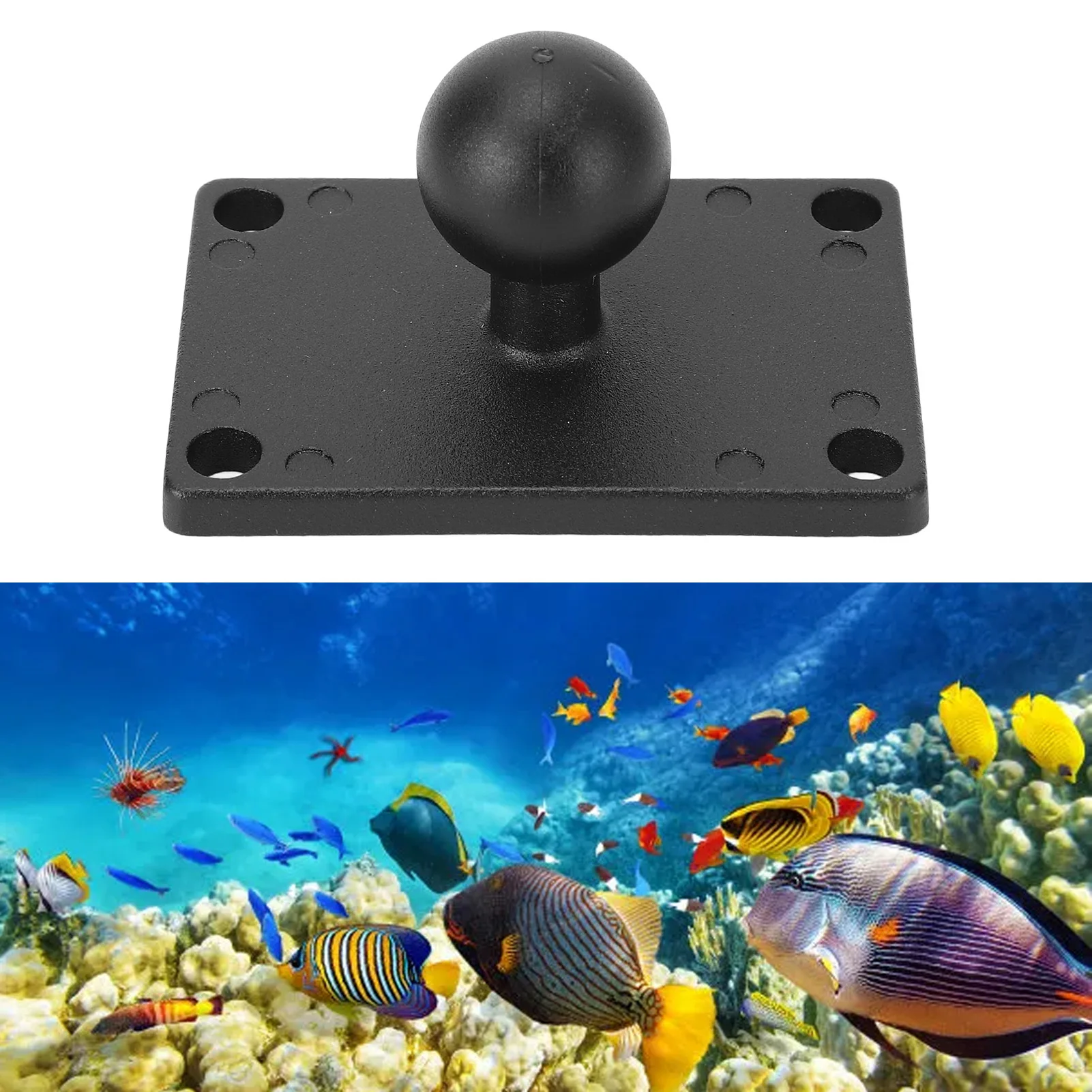 1 Inch Ball Mount Easy Install AMPS Plate Wide Application Composite Aluminum Alloy AMPS Hole RAM Mounts B Size Horizontal Bracket