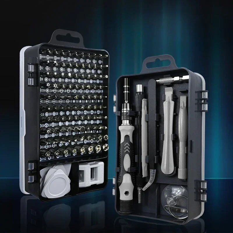 Screwdriver Set 115 in 1 Car Maintenance Portable Small Toolbox Mobile Phone and Computer Disassembly