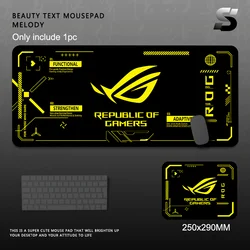 Enhanced Gaming Desk Mat - Large Extended XXL Pad - 250x290x2MM (Rug - Yellow)