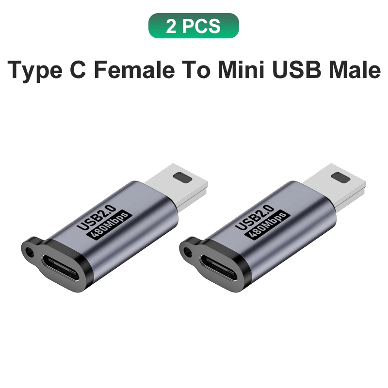 High-Speed Mini USB to USB-C Adapter - 18W Data Connector