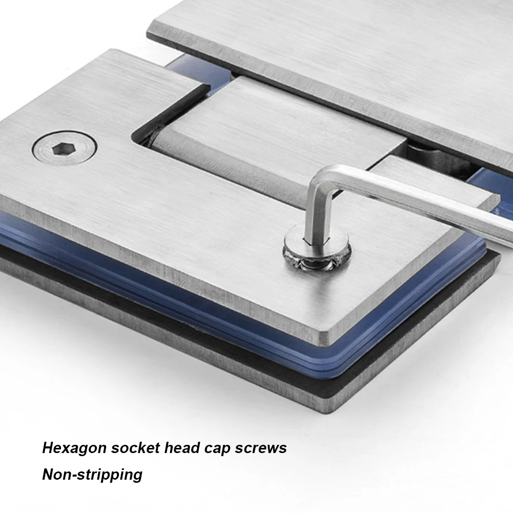 180 Degrees Showcase Clip 304 Stainless Steel Heavy Duty Glass Bracket Clamp Shower Door Hinge Furniture Hinge Replacement Parts