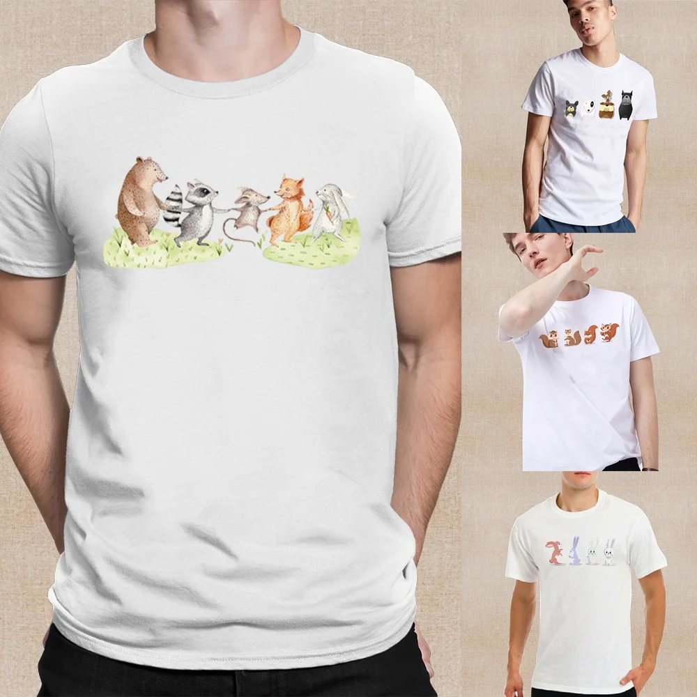 

T-shirts Cartoon Printing Tops Fashion Men Summer Short Sleeve Harajuku Pullover Youthful Comfortable O-neck Commuter Streetwear