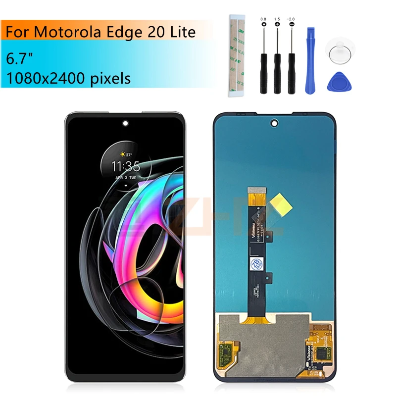 

ЖК-дисплей для Motorola Edge 20 Lite, сенсорный экран, дигитайзер в сборе, детали для замены