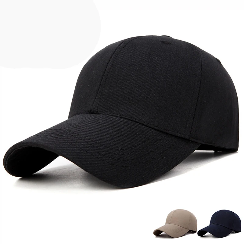 Men Women Fashion Big Size Cotton Large Brim Baseball Cap Outdoor Leisure Sports Cap Light Plate Solid Colour Travel Fish Hat