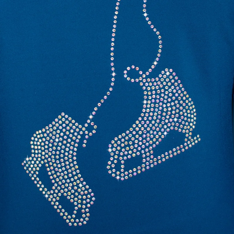 New Ice Figure Skating Jacket Pants Women Girl Trousers Top Black Teens Children Kids Colored Blue Rhinestones Training