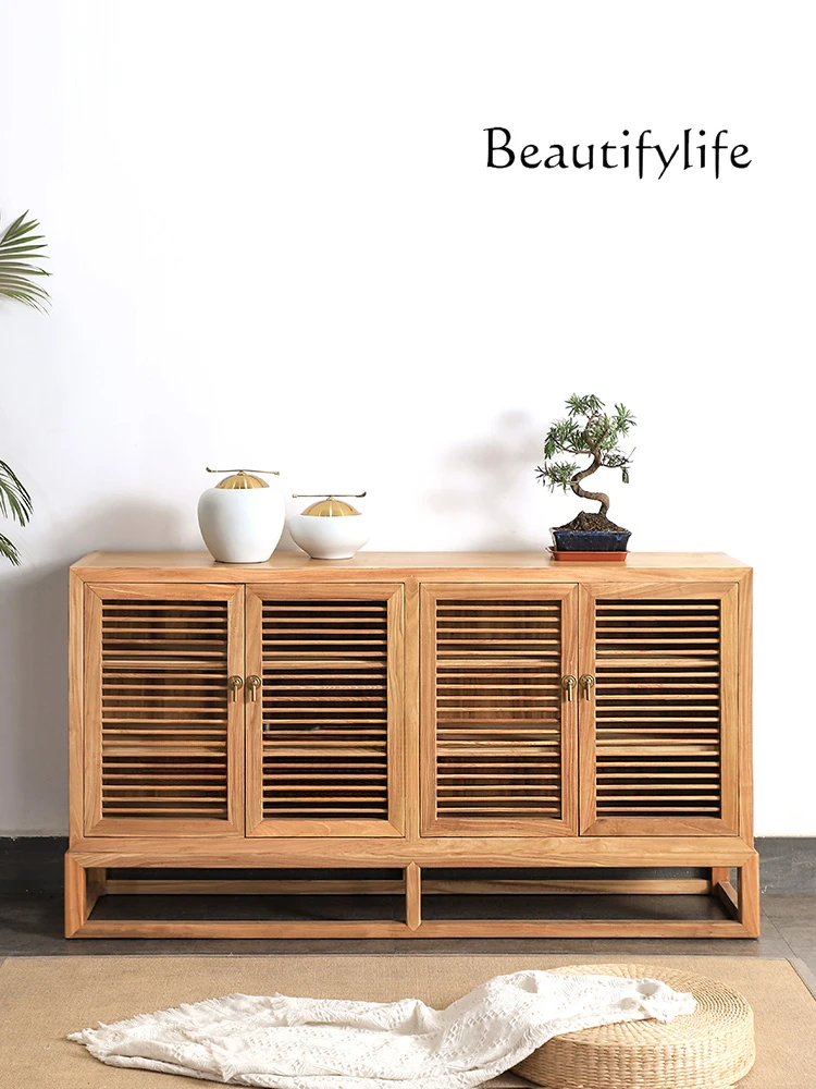 

Nordic Style Solid Wood Shoe Cabinet Home Large Capacity Storage Cabinet