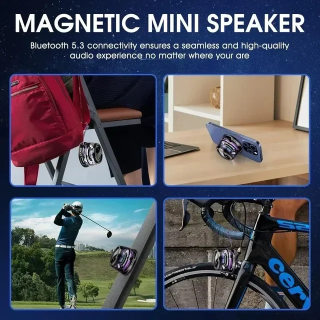 Bluetooth Speaker Portable G200 RGB Lighting Magnetic Speaker BT5.3 Mini Sound Box 7 Hours Playback Phone Holder 3