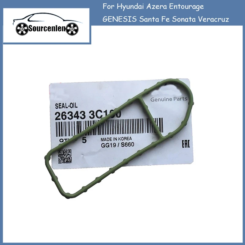 

Brand New Genuine Front Oil Filter Gasket 26343-3C100 for Hyundai Azera Entourage GENESIS Santa Fe Sonata Veracruz