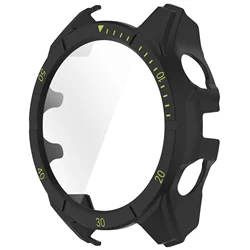 Premium Hard PC Protective Case with All - Around Coverage and Glass Screen Protector - Fenix 8 51mm SOLAR (Black green)