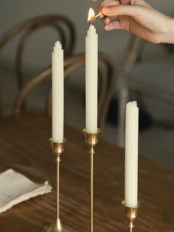 3-teiliges Kerzenständer-Set aus Messing in Gold, Dekorative Kerzenhalter für Hochzeiten, Partys und Festessen – Detail 18