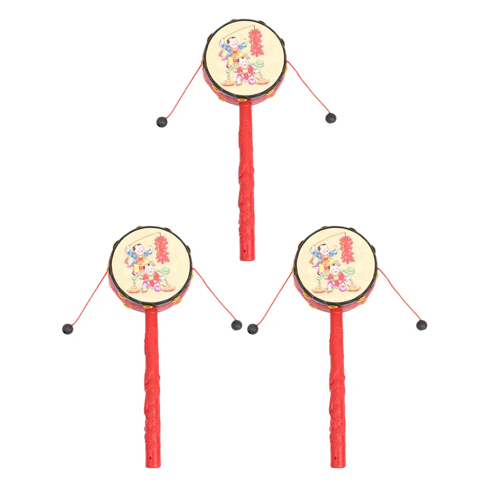

3pcs Drums Early Educational Toys Portable Shaking Toys for Kids