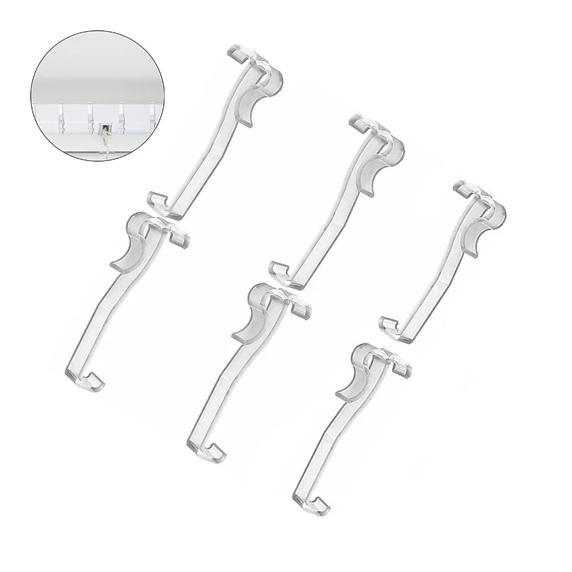 6pcs 2.5 Inch Curtain Hidden Clip Clear Plastic Fixer Bracket Blinds