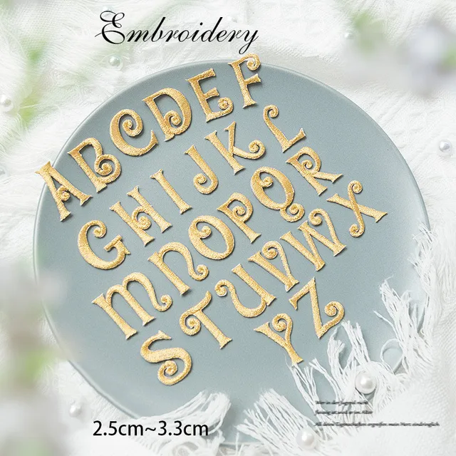 Buy Exquisite Golden English Letters Patches | A-Z | Iron-On Applique for Clothing Accessory | Iron Patches for Wedding Decoration | Online