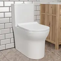 Dual Flush Elongated Standard One Piece Toilet with Comfortable Seat Height Powerful & Quiet Dual Flush Modern Toilet 1