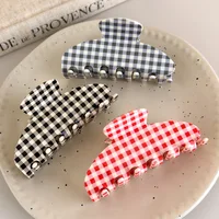 Acetate Minimalist Plaid Clip Hairpin Elegant Simple Hair Clip Updo Shark Clip Versatile High-End Hair Accessory