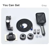 Gray Waterfall Bathtub Faucet With Hand Shower Brass Chrome Wall Mounted Bathroom Shower Mixer Tap Full Shower system Set 1