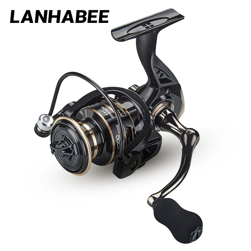Moulinet Lanhabee spinning léger tout métal 3+1BB - bras oscillant CNC 5.2:1 pour eau douce et mer