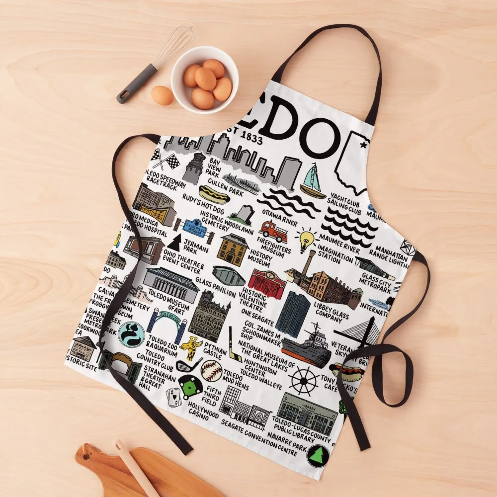 

Toledo Ohio Map Apron Goods For Home And Kitchen kitchen and home custom women's kitchen christmas Apron