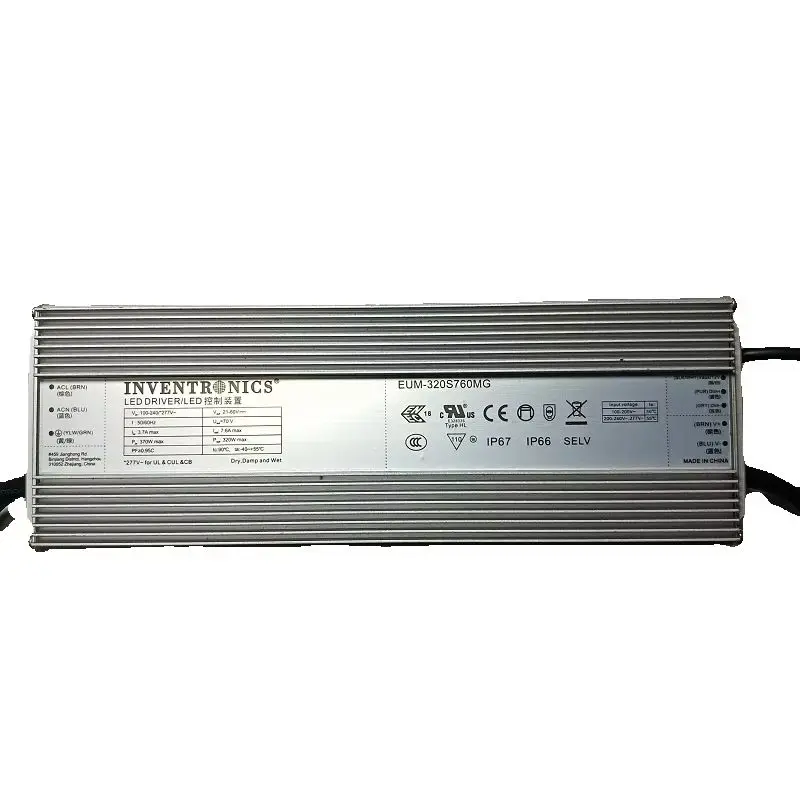 Led Driver 320W 21-60V 7.6A 48V With Waterproof Plug LM301H EVO Quantum Board Power Supply Inventronics Bar Light Plants Growing