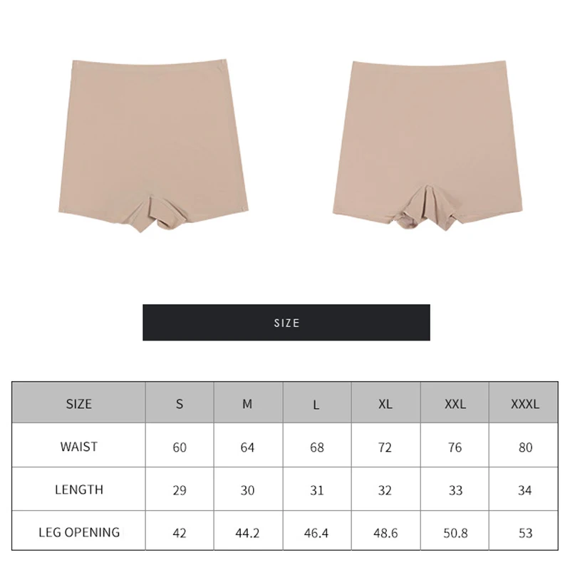 섹시한 안전 속옷 대형 안티-슬립 원활한 얼음 실크 요가 반바지 여성 속옷 높은 허리 통기성 안전 반바지