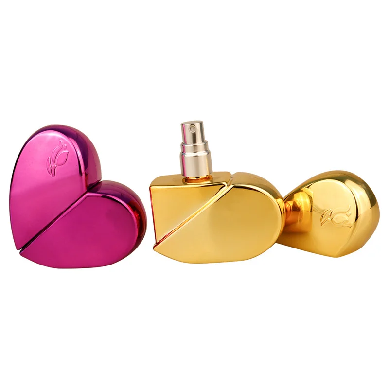 25ml Heart Shaped Glass Perfume Bottles 6 Colors Portable Spray Atomizer Refillable Cosmetics Bottle Small Sample Sub-Bottle 4