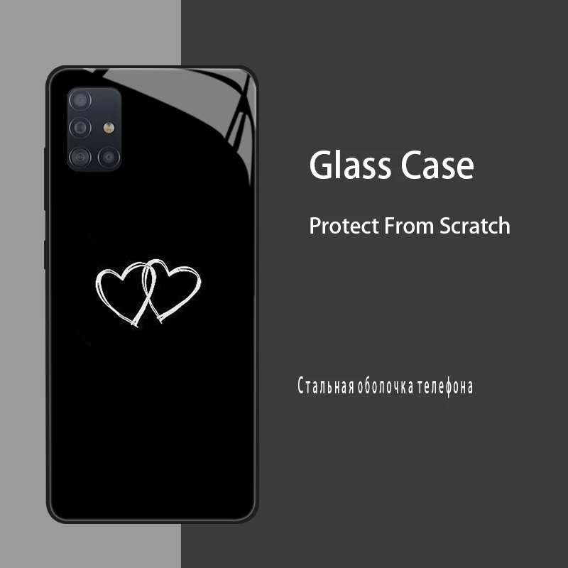 Tempered Glass Protective Case with Hard Silicone Bumper
