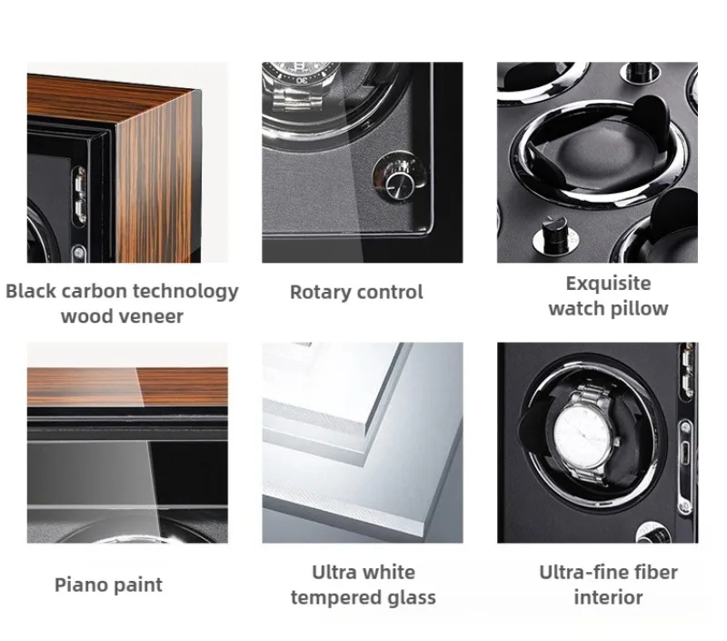 Large Capacity Automatic Watch Winder Cabinet with Piano Lacquer Finish, Rectangular Wo... - SKU LAWW1123 - UGI Packaging