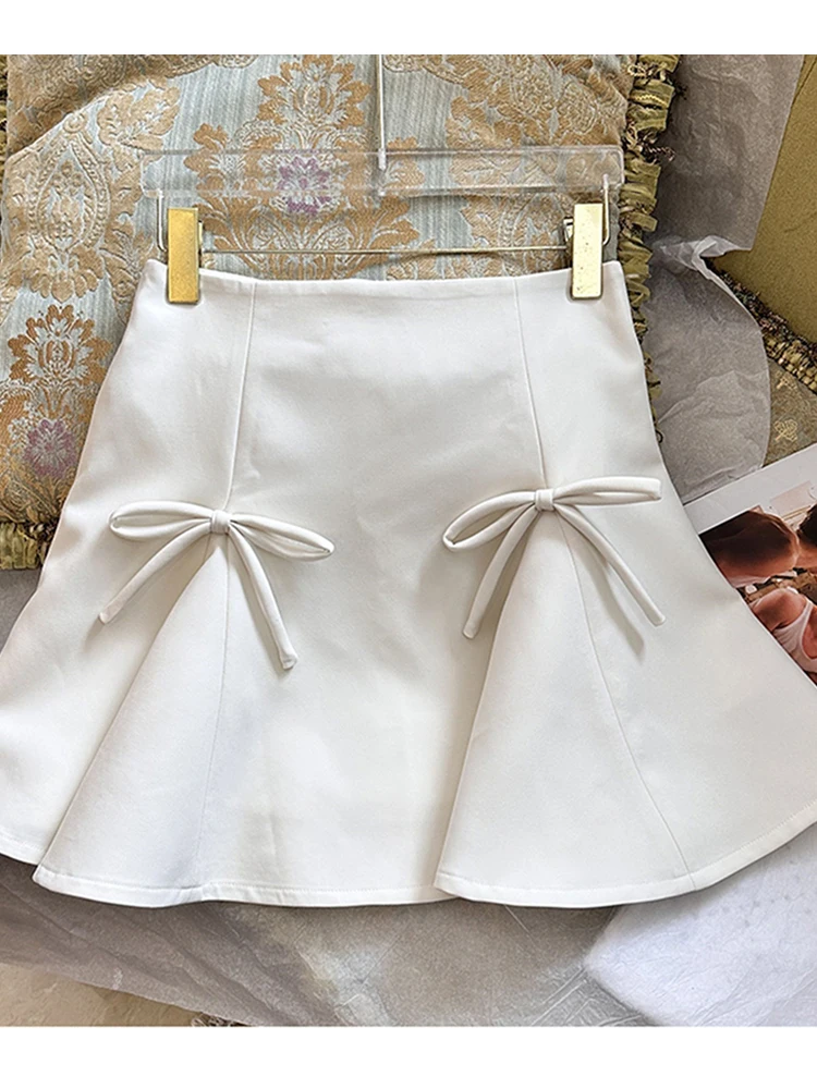 

HIGH STREET New Fashion 2023 Runway Designer Skirt Women's Bow Tie Lotus Leaf Swing Skirt