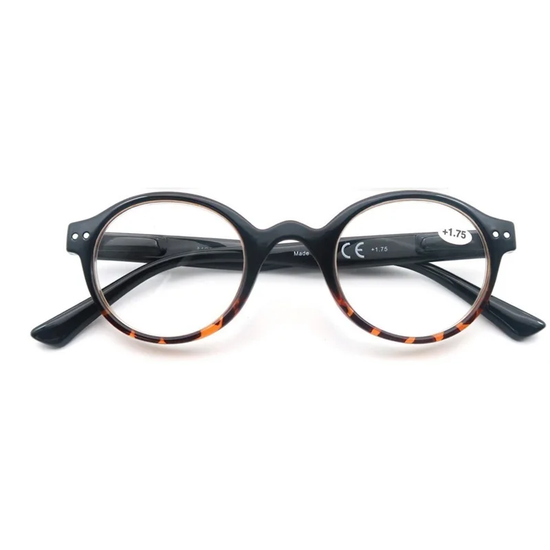 Reading Glasses for Men Women Classic Round Spring Hinge Hyperopic Presbyopia +1.0 to +4.0